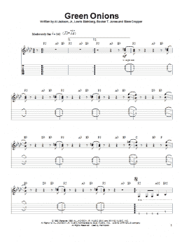 page one of Green Onions (Guitar Tab (Single Guitar))