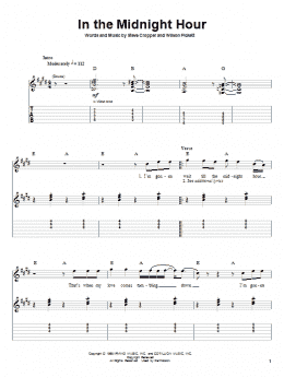 page one of In The Midnight Hour (Guitar Tab (Single Guitar))