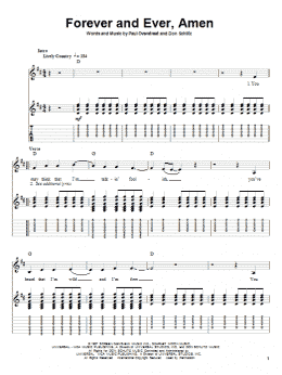 page one of Forever And Ever, Amen (Guitar Tab (Single Guitar))