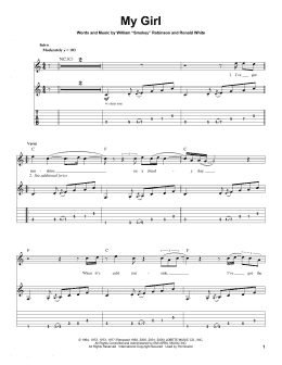 page one of My Girl (Guitar Tab (Single Guitar))