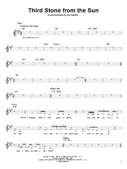 page one of Third Stone From The Sun (Easy Guitar)