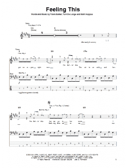 page one of Feeling This (Bass Guitar Tab)