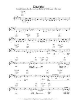 page one of Daylight (Lead Sheet / Fake Book)