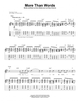 page one of More Than Words (Guitar Tab (Single Guitar))