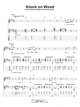 page one of Knock On Wood (Guitar Tab (Single Guitar))