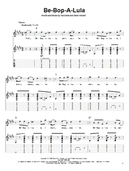 page one of Be-Bop-A-Lula (Guitar Tab (Single Guitar))