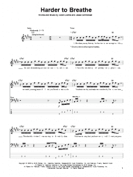 page one of Harder To Breathe (Bass Guitar Tab)