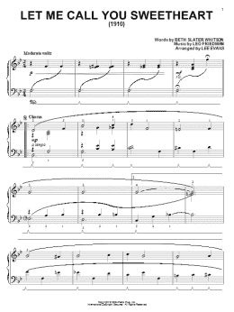 page one of Let Me Call You Sweetheart (Piano Solo)