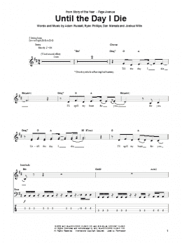 page one of Until The Day I Die (Bass Guitar Tab)
