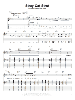 page one of Stray Cat Strut (Guitar Tab (Single Guitar))