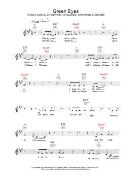 page one of Green Eyes (Lead Sheet / Fake Book)
