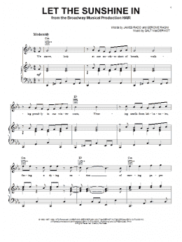 page one of Let The Sunshine In (Piano, Vocal & Guitar Chords (Right-Hand Melody))