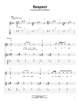 page one of Respect (Guitar Tab (Single Guitar))