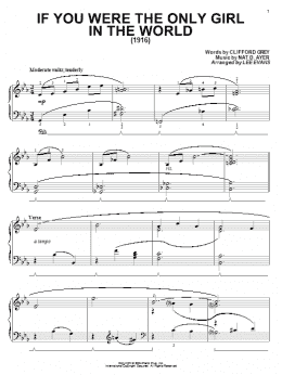 page one of If You Were The Only Girl In The World (Piano Solo)
