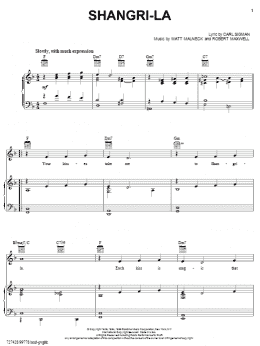 page one of Shangri-la (Piano, Vocal & Guitar Chords (Right-Hand Melody))