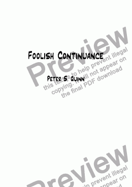 page one of Foolish Continuance
