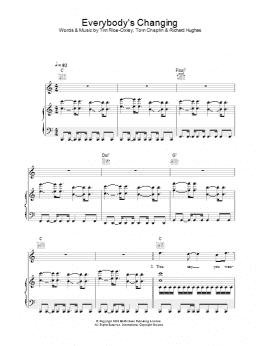 page one of Everybody's Changing (Piano, Vocal & Guitar Chords)
