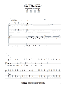 page one of I'm A Believer (Guitar Tab)