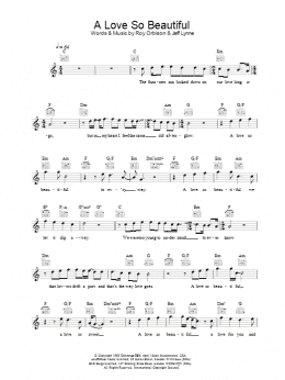 page one of A Love So Beautiful (Lead Sheet / Fake Book)