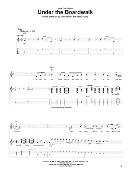 page one of Under The Boardwalk (Guitar Tab)