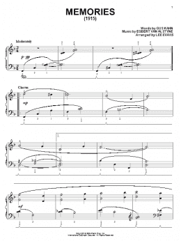 page one of Memories (Piano Solo)