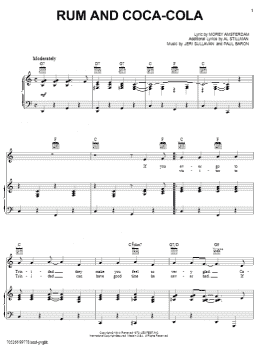 page one of Rum And Coca-Cola (Piano, Vocal & Guitar Chords (Right-Hand Melody))