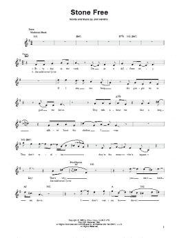 page one of Stone Free (Easy Guitar)