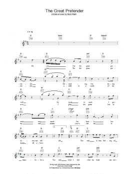 page one of The Great Pretender (Lead Sheet / Fake Book)