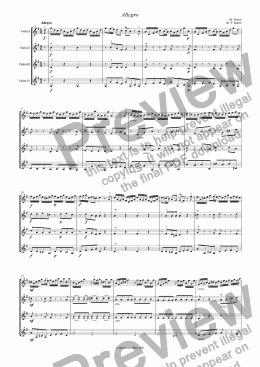 page one of Allegro - Violin Quartet