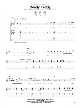 page one of Ready Teddy (Guitar Tab)