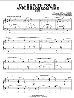 page one of I'll Be With You In Apple Blossom Time (Piano Solo)