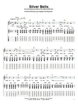 page one of Silver Bells (Guitar Tab (Single Guitar))