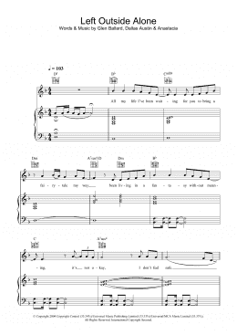 page one of Left Outside Alone (Piano, Vocal & Guitar Chords)