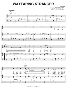 page one of Wayfaring Stranger (Piano, Vocal & Guitar Chords (Right-Hand Melody))