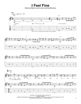 page one of I Feel Fine (Guitar Tab (Single Guitar))