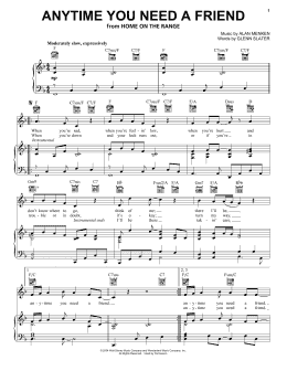 page one of Anytime You Need A Friend (Piano, Vocal & Guitar Chords (Right-Hand Melody))
