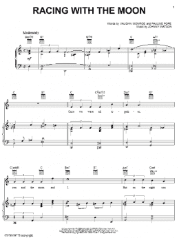 page one of Racing With The Moon (Piano, Vocal & Guitar Chords (Right-Hand Melody))