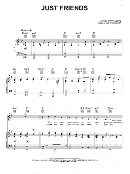 page one of Just Friends (Piano, Vocal & Guitar Chords (Right-Hand Melody))