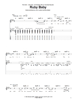 page one of Ruby Baby (Guitar Tab)