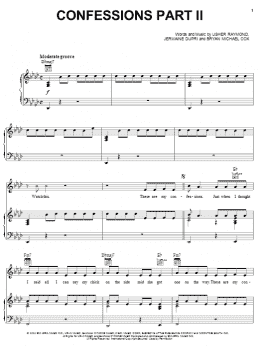 page one of Confessions Part II (Piano, Vocal & Guitar Chords (Right-Hand Melody))