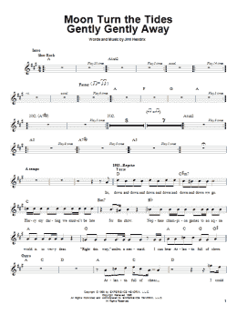 page one of Moon Turn The Tides Gently Gently Away (Easy Guitar)