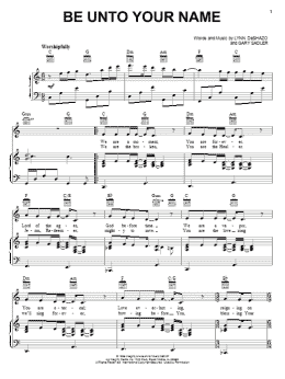page one of Be Unto Your Name (Piano, Vocal & Guitar Chords (Right-Hand Melody))