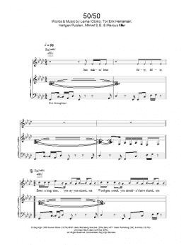 page one of 50/50 (Piano, Vocal & Guitar Chords)