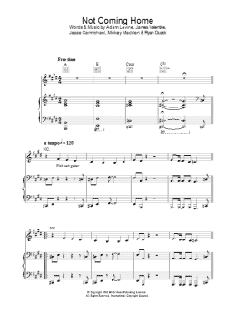 page one of Not Coming Home (Piano, Vocal & Guitar Chords)