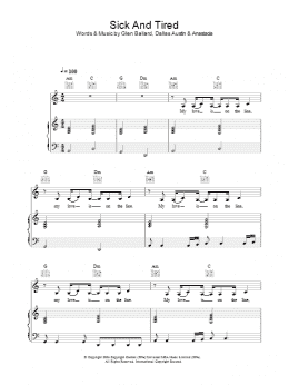 page one of Sick And Tired (Piano, Vocal & Guitar Chords)
