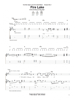 page one of Fire Lake (Guitar Tab)