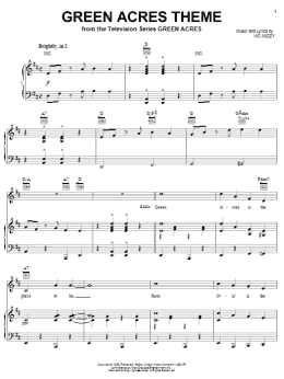 page one of Green Acres Theme (Piano, Vocal & Guitar Chords (Right-Hand Melody))