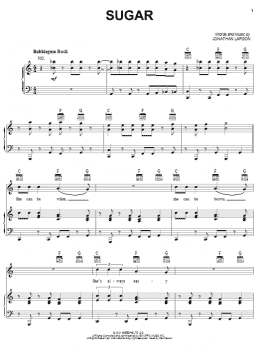 page one of Sugar (from tick, tick... BOOM!) (Piano, Vocal & Guitar Chords (Right-Hand Melody))