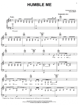 page one of Humble Me (Piano, Vocal & Guitar Chords (Right-Hand Melody))