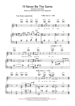 page one of I'll Never Be The Same (Piano, Vocal & Guitar Chords)